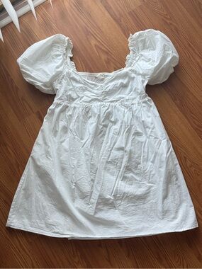 altar’d state white babydoll dress puff sleeves